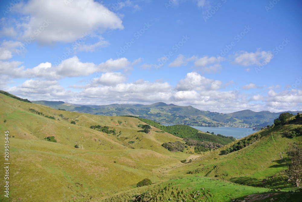 Hills and lake