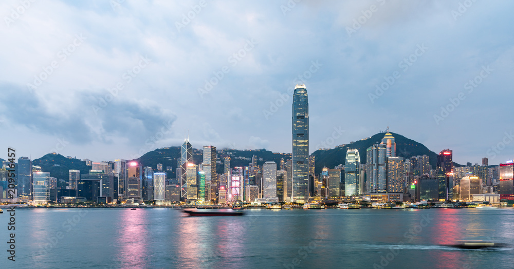 Naklejka premium Hong Kong City Scenery