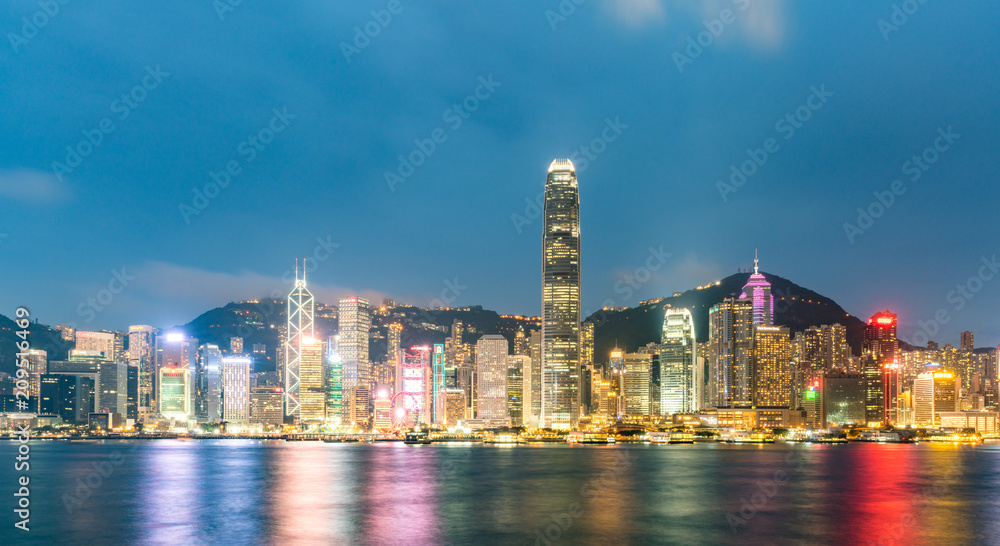 Naklejka premium Hong Kong City Scenery