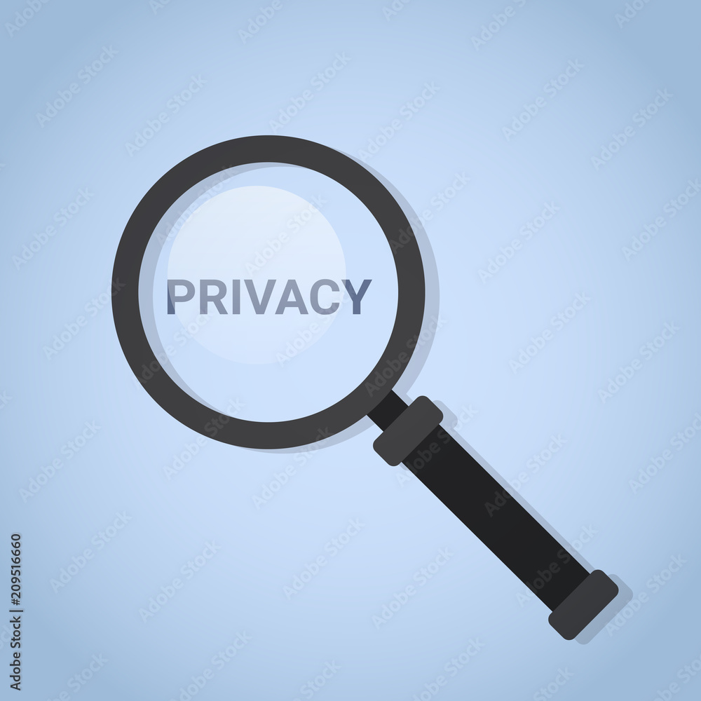 zoom GDPR data privacy on blue background network protection of personal storage General Data Protection Regulation concept vector illustration zoom GDPR data privacy on blue background network protection of personal storage General Data Protection Regulation concept vector illustration