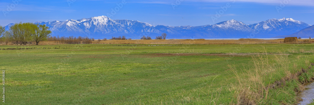 View of Santaquin Peak from Lehi Farm Panorama