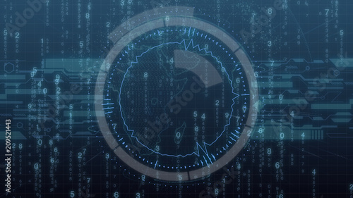 Futuristic digital HUD Technology user interface, Radar screen with various technology elements business communication innovation concept