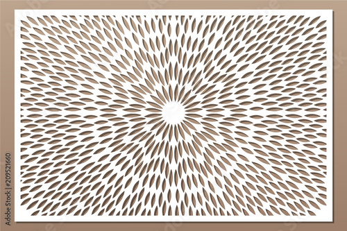 Decorative card for cutting. Scandinavian style pattern. Laser cut panel. Ratio 2:3. Vector illustration.