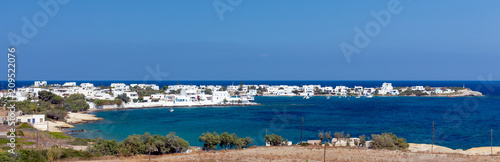 Panoramic view of Pollonia village, Milos island, Cyclades, Greece.