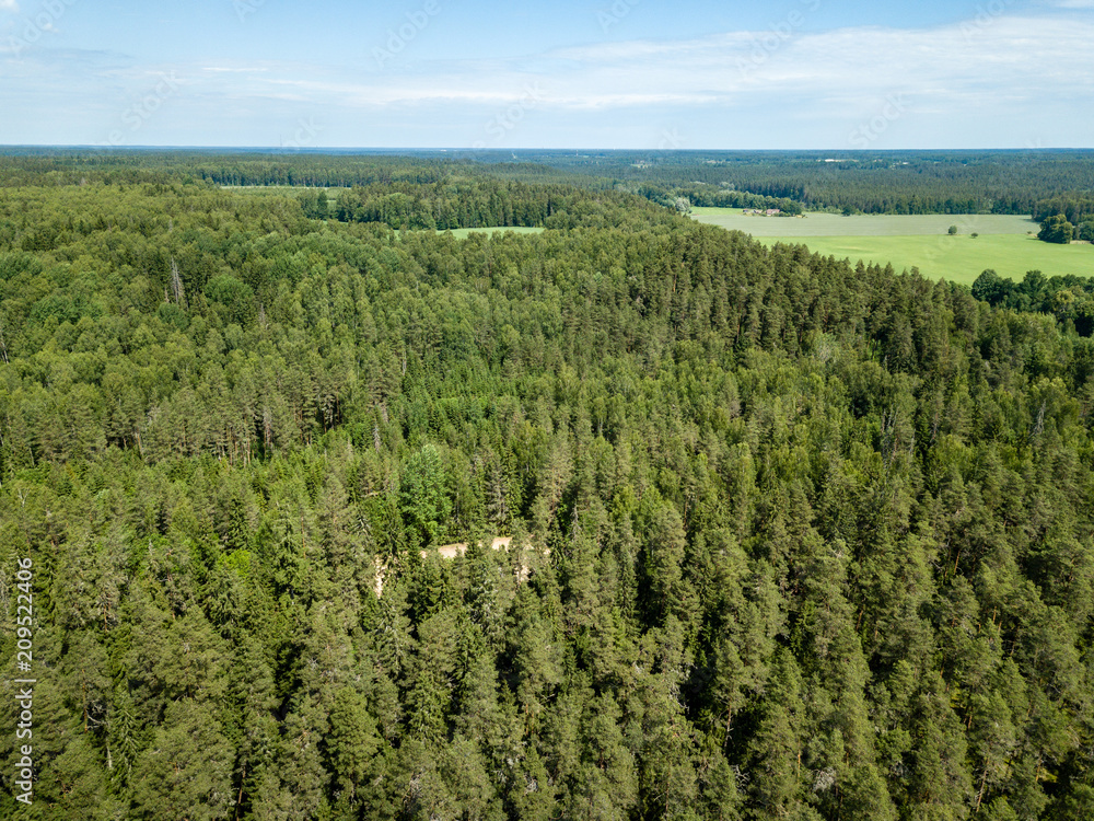 drone image. aerial view of rural area with fields and forests drone image. aerial view of rural area with fields and forests