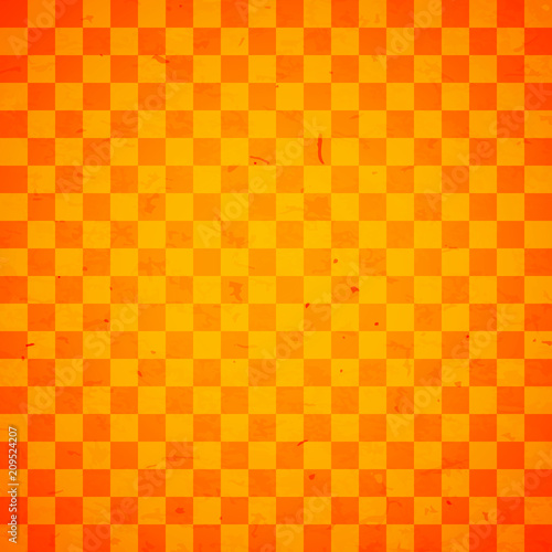 Orange and yellow chessboard vector background 