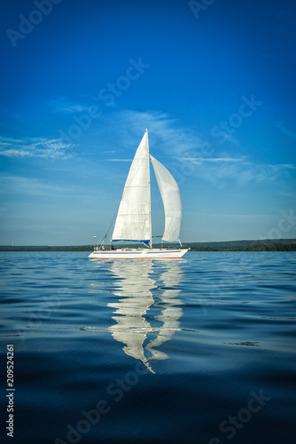 Vertical view on Swedish sailboat