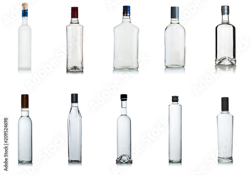 set of vodka bottles