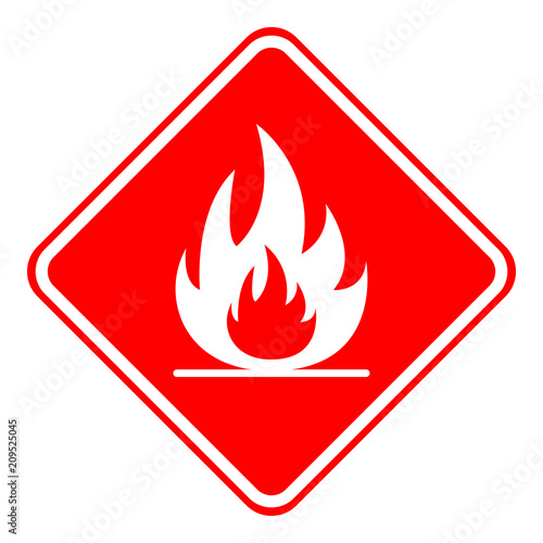 HIGHLY FLAMMABLE sign. Rhombus. Vector.