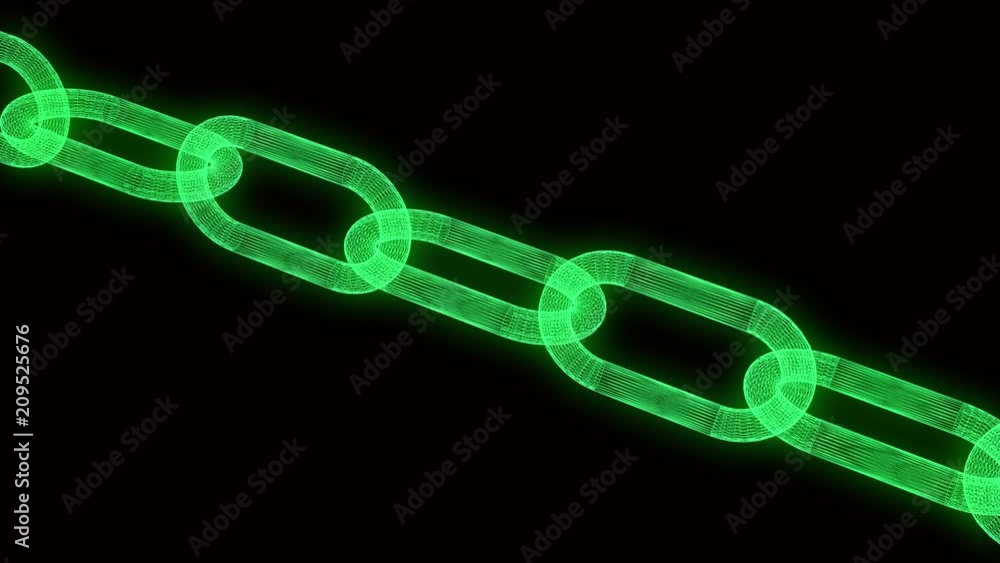 4k green grid chain loop,stainless steel chain movement,block chain. 4k green grid chain loop,stainless steel chain movement,block chain.