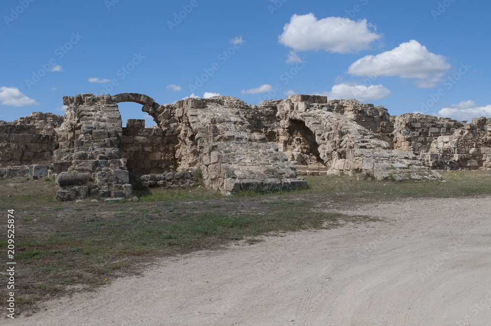 The ruins of the baths in ancient Salamis, northern Cyprus
