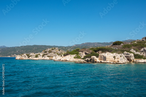 Sea, near ruins of the ancient city on the Kekova island, Turkey © olinchuk