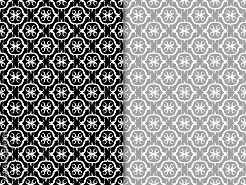 seamless geometric abstract pattern with floral motive
