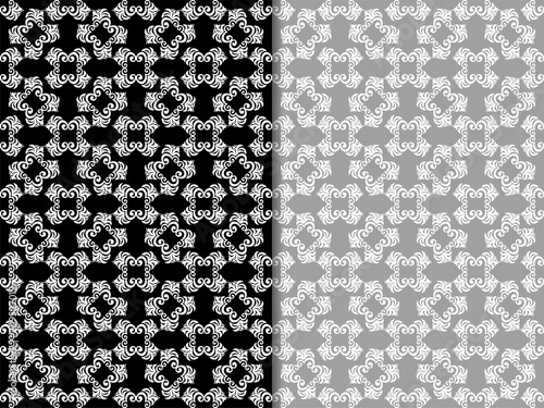 seamless geometric abstract pattern with floral motive