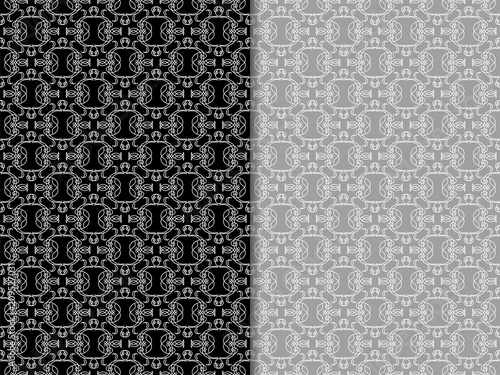 seamless geometric abstract pattern with floral motive