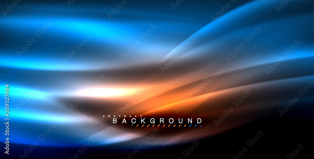 Neon glowing wave, magic energy and light motion background Neon glowing wave, magic energy and light motion background