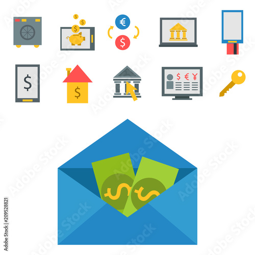 Online payment methods confirmed finance paying mobile banking workplace vector illustration in flat style.