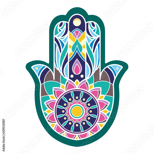 Lineless colorful hamsa hand