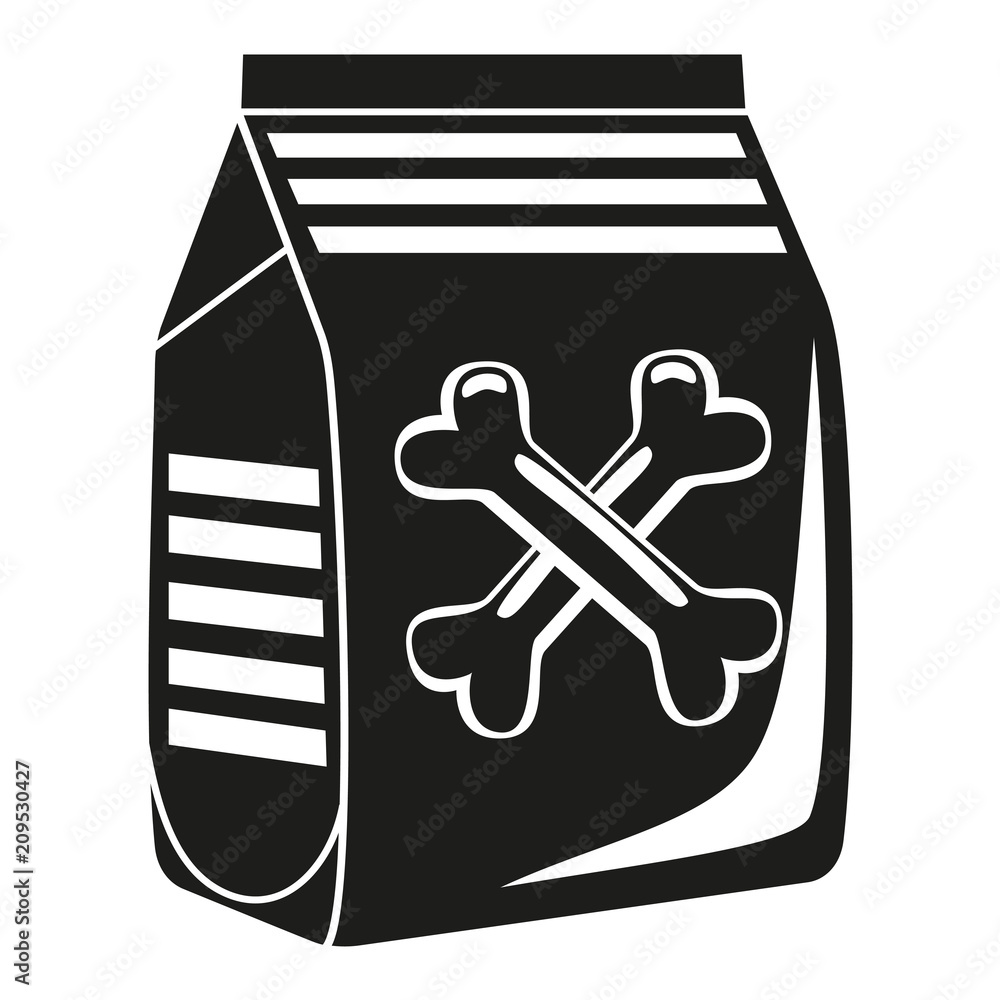 Black and white dry dog food bag silhouette Stock Vector Adobe Stock