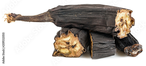 Dry bananas isolated on white