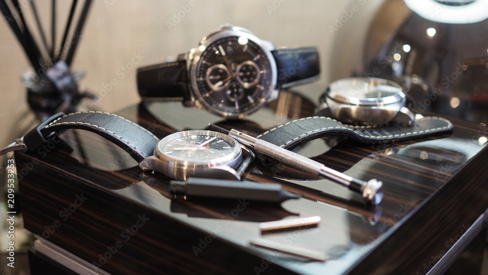 Closeup of luxury watches and tools.(Selected focus) Stock Photo ...
