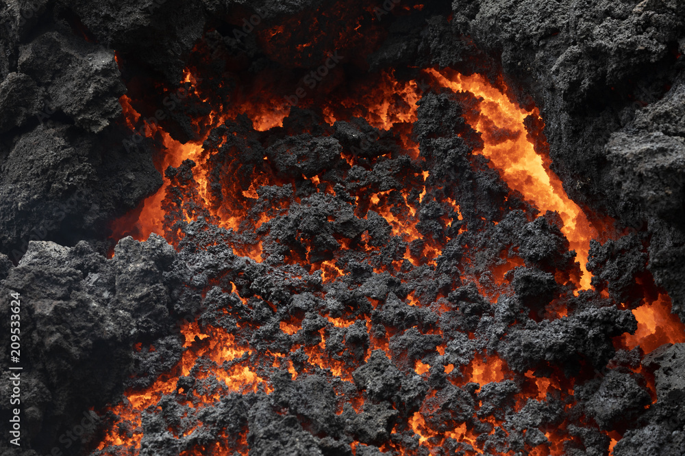 Fototapeta premium Close-up z lawy wulkanu Kilauea na Hawajach