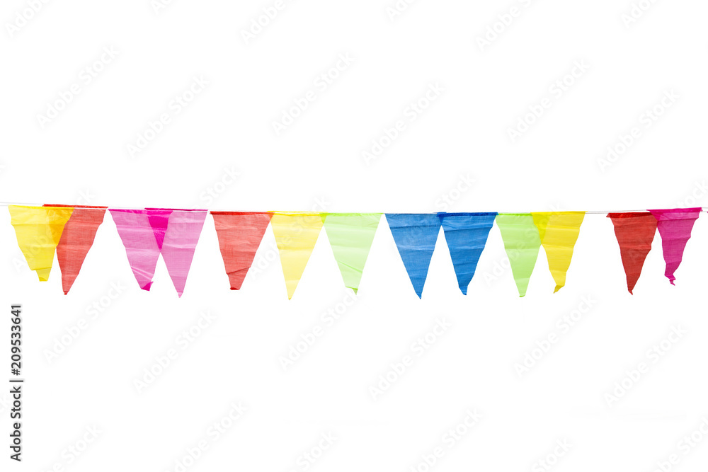 Birthday decoration flags isolated on white background Birthday decoration flags isolated on white background