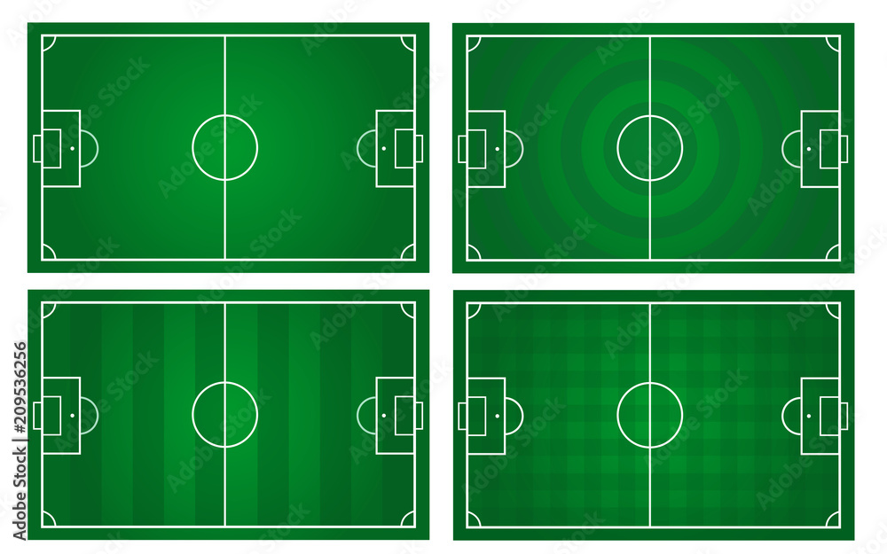 vector of football pitch template with 4 grass pattern Stock Vector vector of football pitch template with 4 grass pattern Stock Vector