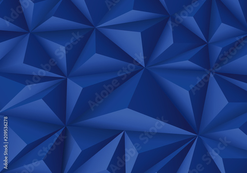 Abstract blue triangle polygon pattern luxury background vector illustration.