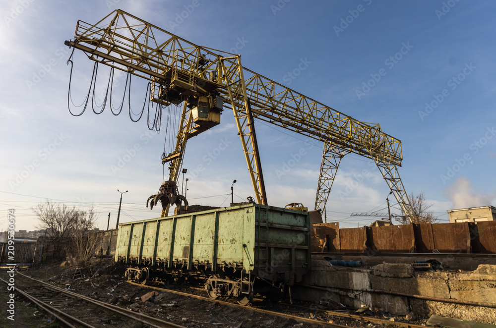 Large lifting crane with manipulator.