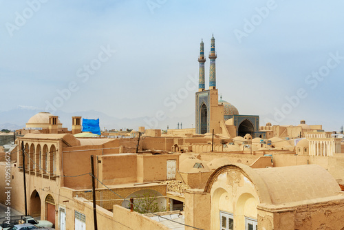 View of Old City from roof in Yazd, Iran
