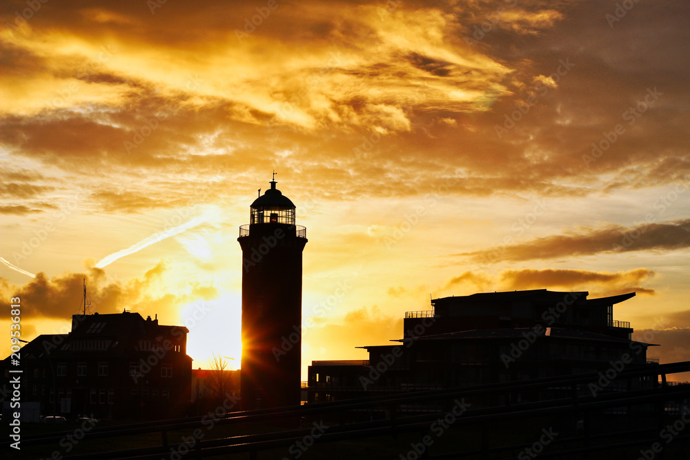 Sonnenuntergang Cuxhaven Leuchtturm