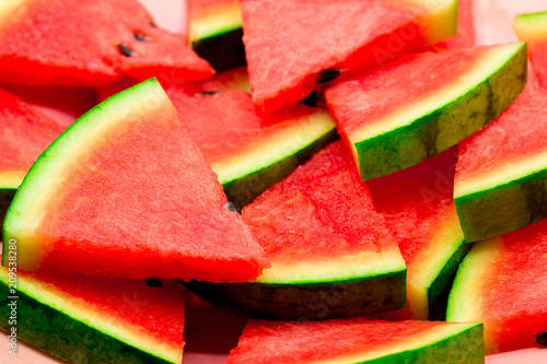 closeup of some pieces of refreshing watermelon