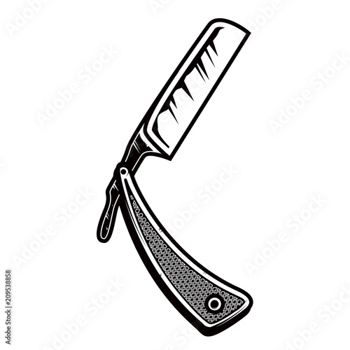 Vintage razor illustration. Design element for logo, sign, label. photo