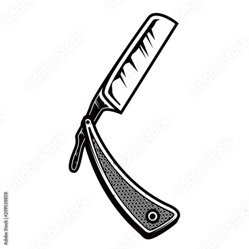 Vintage razor illustration. Design element for logo, sign, label.