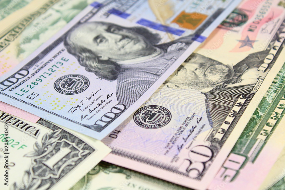 Background of dollar bills close-up. Close-up. Background. Texture. Background of dollar bills close-up. Close-up. Background. Texture.