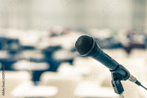 Speaker's microphone in seminar meeting room