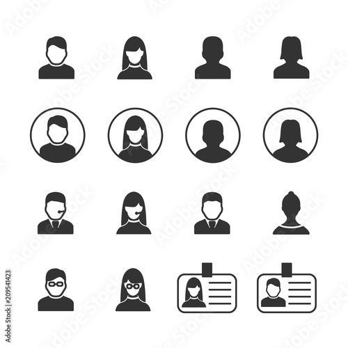 Vector image set of user icons.