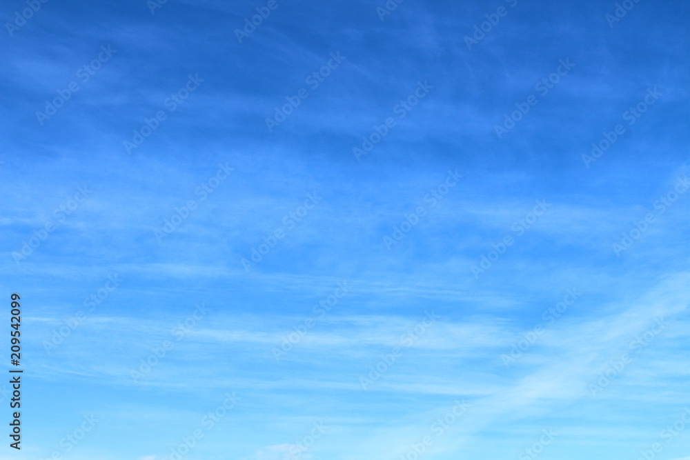 Beautiful blue sky with clouds. January, 2018. Background. Texture.
