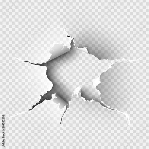 ragged Holein ripped paper