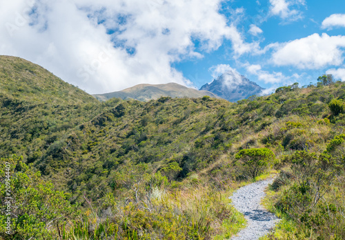 View of Cotacachi volcano in Ecuador, South America