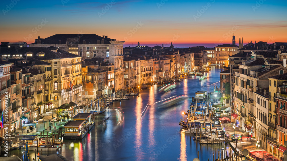 Night skyline of Venice, Italy