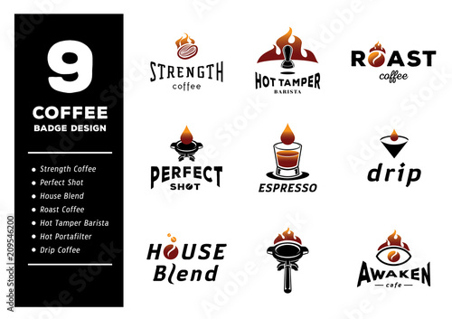 nine coffee badge design
