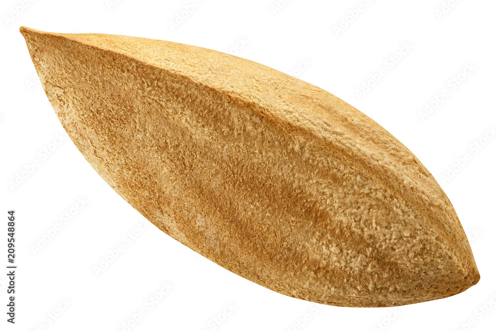 Almond in shell closeup isolated on white background. Macro nut shelled Almond in shell closeup isolated on white background. Macro nut shelled