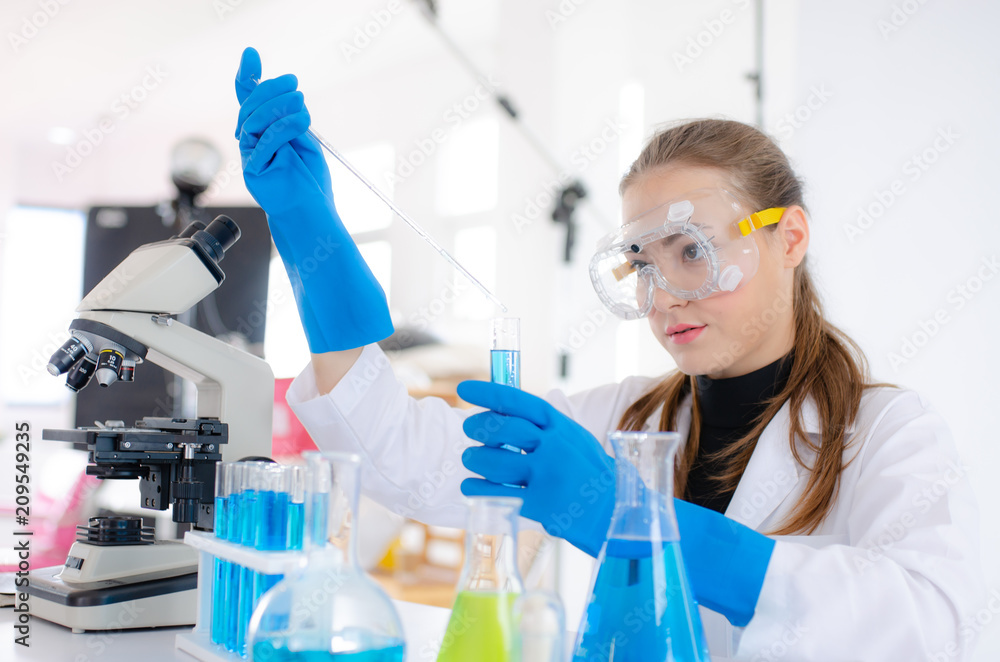 Fototapeta premium The test tube and equipment in science.