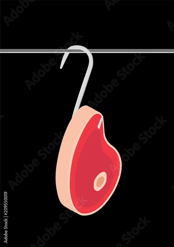 Meat on a hook