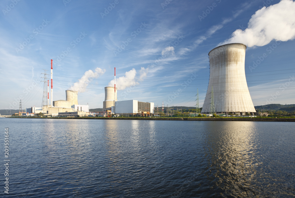 Nuclear Power Station Tihange At River Nuclear Power Station Tihange At River