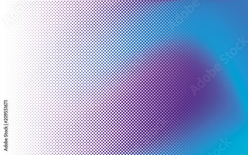 Geometric background with small triangles. Different shades of purple and blue. Digital gradient. Halftone pattern. 