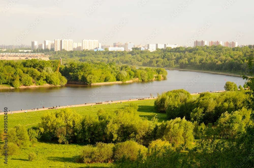 Moscow river valley / View over Moscow river valley from the Kolomenskoye view point, Moscow, Russia