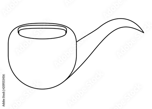 smoking pipe icon over white background, vector illustration